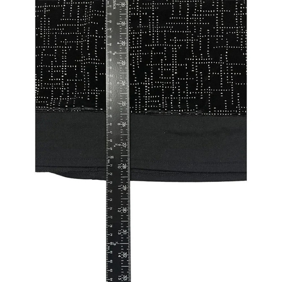 Catherines Top Blouse 4X 30/32W Black Metallic Detail Velvet 3/4 Sleeve - Picture 9 of 9